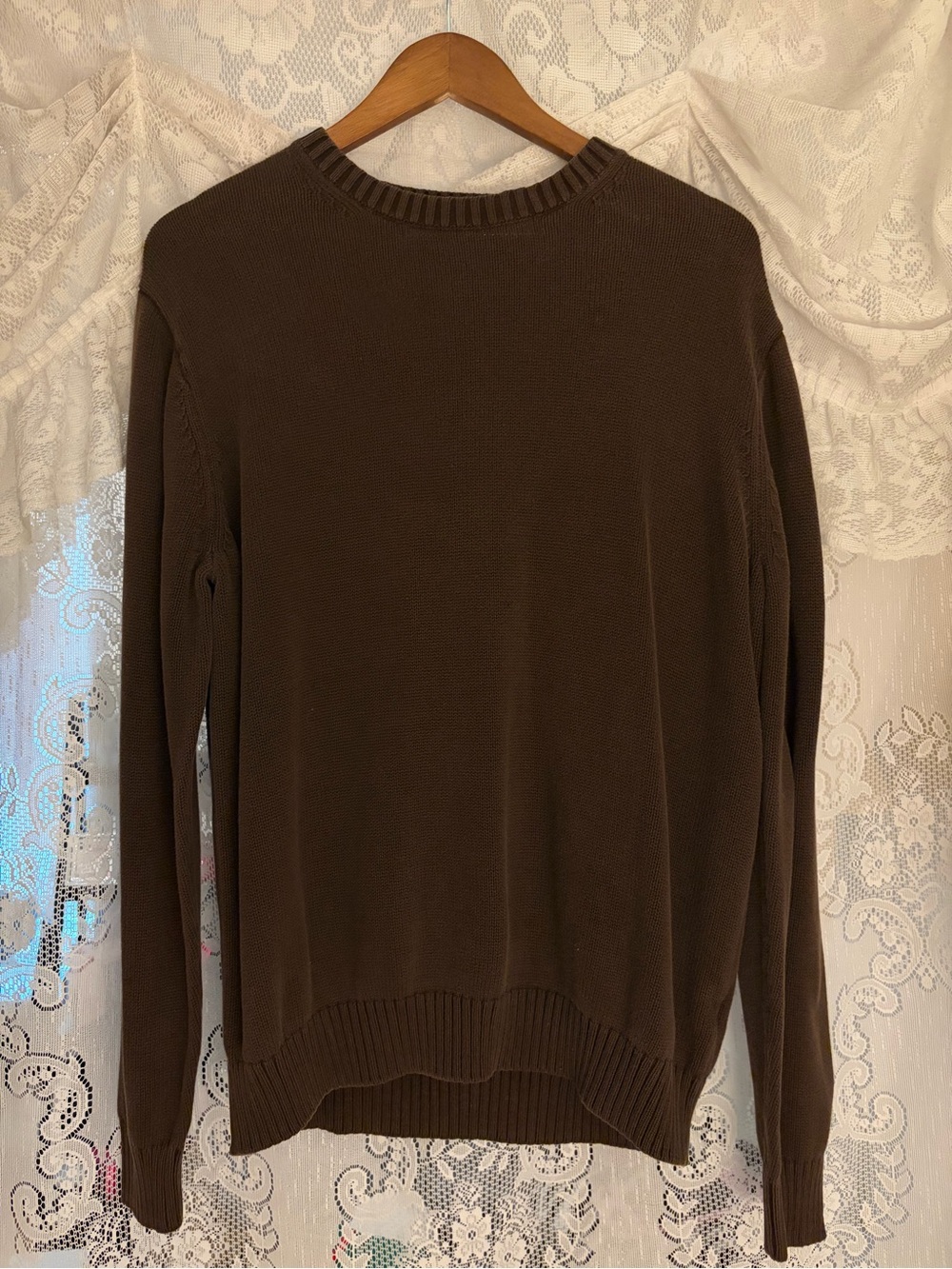 St. John's Bay Brown Ribbed Crewneck Sweater